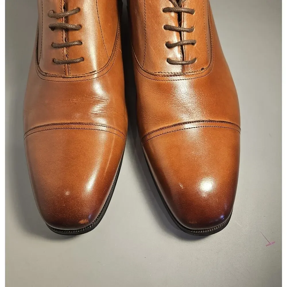 Florsheim 11528-221 Francisco Cap-Toe Oxford, Leather Cognac, Lace SZ10 (3E) EUC